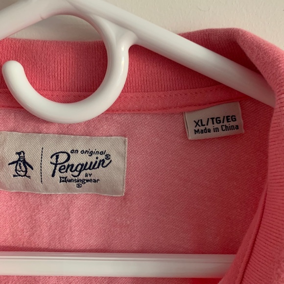 Original Penguin Polo Short Sleeve Stripe Pink XL Slim Fit Preppy Plazacore Golf - Picture 2 of 12